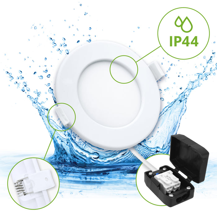 9 x Spritzwassergeschützte LED Einbaustrahler IP44