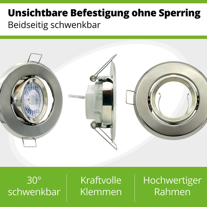 9 x Spritzwassergeschützte LED Einbaustrahler IP44 — HAGEMANN - Green  Systems®