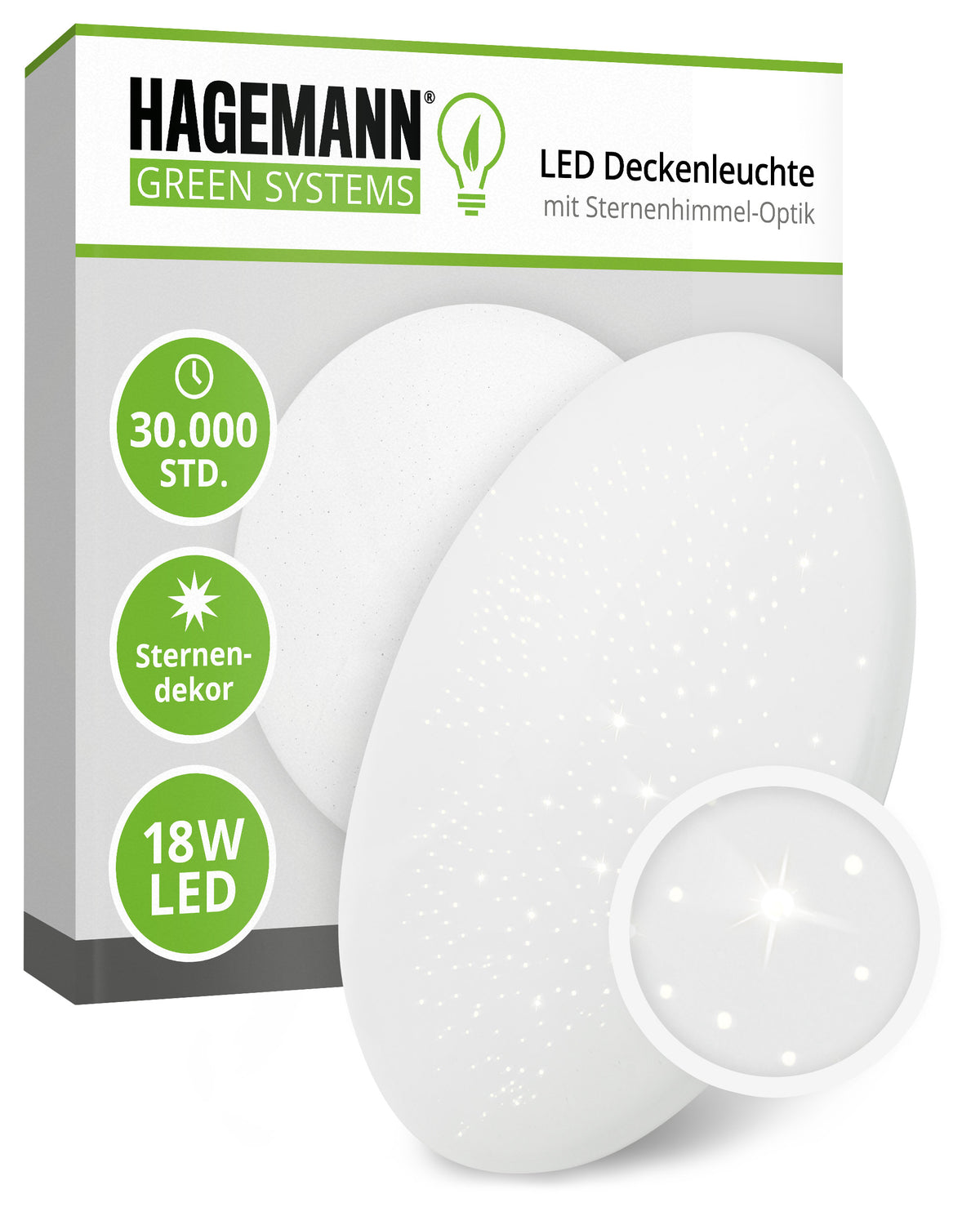 LED Deckenleuchte mit Starlight-Effekt von HAGEMANN® — HAGEMANN